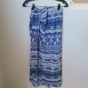 Oxygene Maxi Skirt Blue/White Wrap High Low